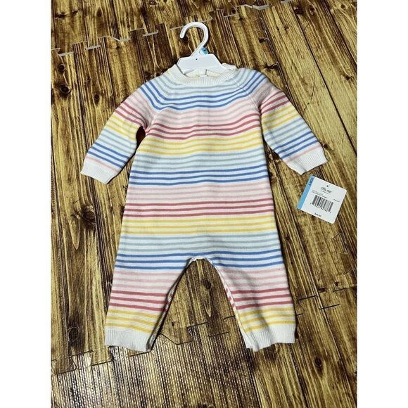 NWT Little Me Rainbow Striped One Piece Baby 6m